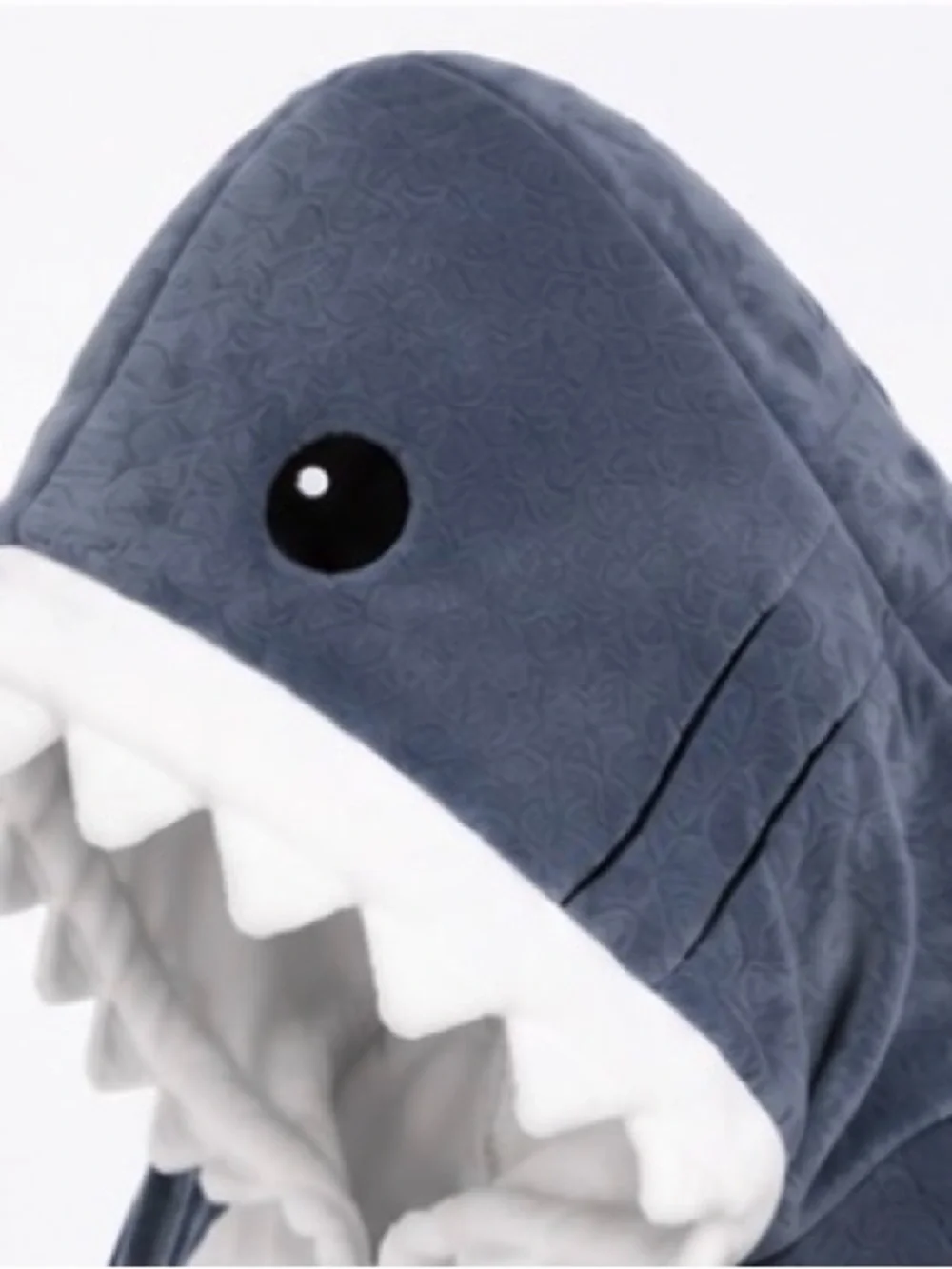 Shark Costume Onesie - Gray and White Plush Hoodie